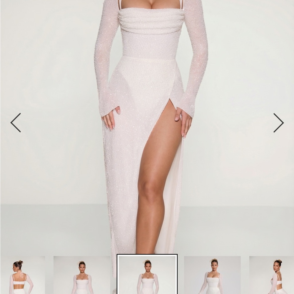 Oh Polly White Long Sleeve Dress